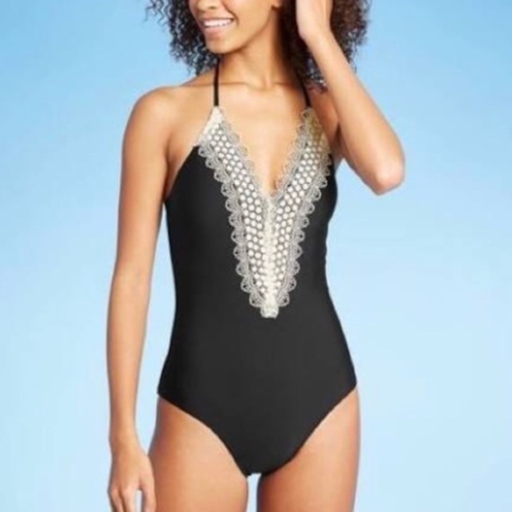 Sea Angel RED Lace One Piece Swimsuit size Large